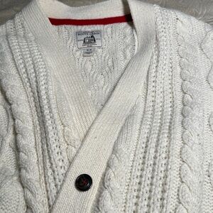 Roots White Cable Knit Cardigan